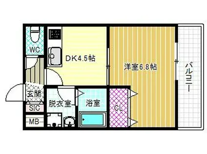 ステラウッド高鷲(1DK/3階)の間取り写真