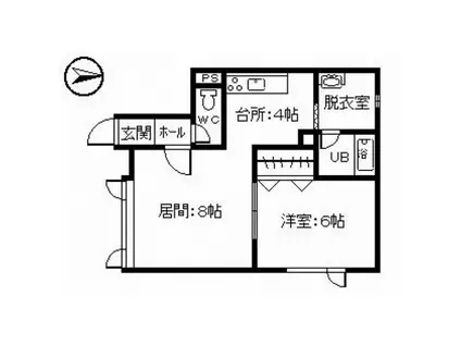 マーガレットIII(1LDK/1階)の間取り写真