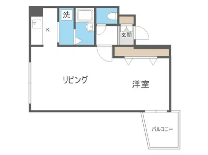 ハウスオブリザ平岸七番館(1LDK/1階)の間取り写真