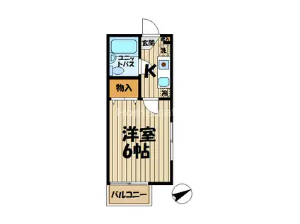 第3陽光ハイツ(1K/2階)の間取り写真