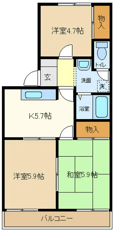 第5押田ハイツ 1階階 間取り