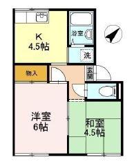 プレジール三島(2K/1階)の間取り写真
