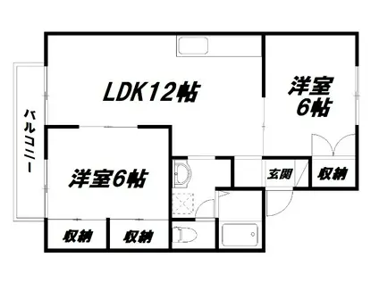 エビスセジュールD(2LDK/1階)の間取り写真