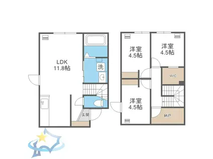 SUMIRE C棟(2LDK/1階)の間取り写真