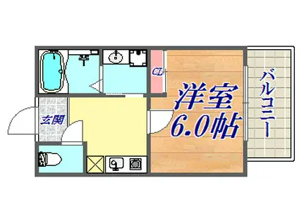 シャトーブリック(1K/1階)の間取り写真