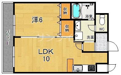 グレイス今里(1LDK/2階)の間取り写真