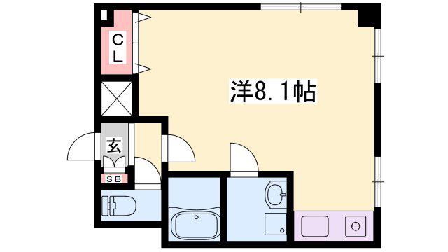 ヴィーナス英賀保(ワンルーム/2階)の間取り写真