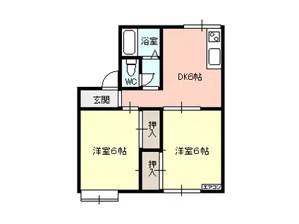 レジデンス静山(2DK/2階)の間取り写真