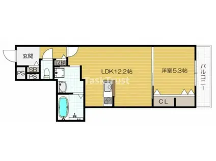 CASA BRANCHE(1LDK/2階)の間取り写真