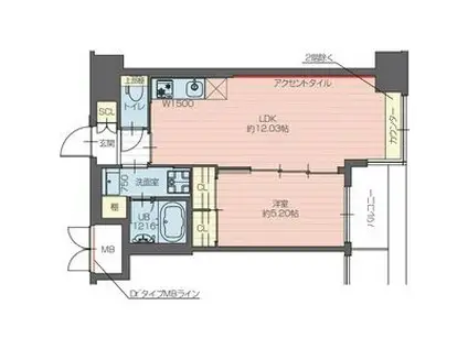 プレジオ長田(1LDK/4階)の間取り写真