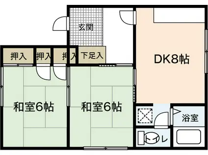ヴィラ天神(2DK/2階)の間取り写真