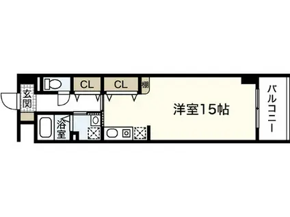 LE CHAT 壱番館(ワンルーム/5階)の間取り写真