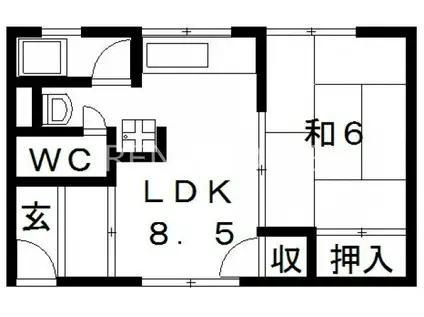 ダイワ高井田ビル(1LDK/3階)の間取り写真