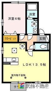 プレヴナーンス(1LDK/1階)の間取り写真