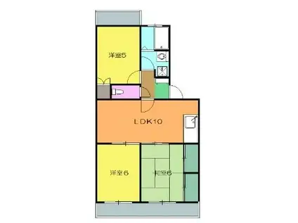 ぱーくたうんルナII(3LDK/3階)の間取り写真