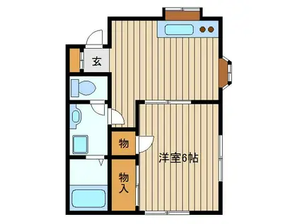 第2グリーンハイツ(1DK/2階)の間取り写真