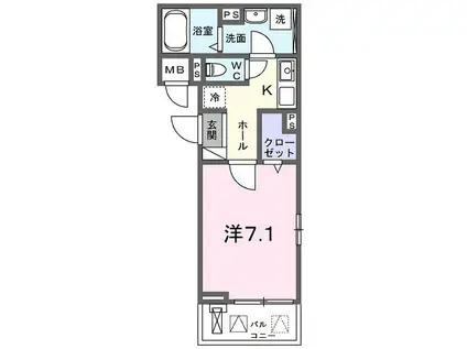 FORZADKIII(1K/2階)の間取り写真