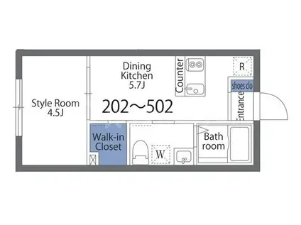 セレス八広(1DK/5階)の間取り写真