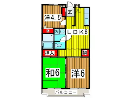 ノーブルクレイン(3LDK/3階)の間取り写真