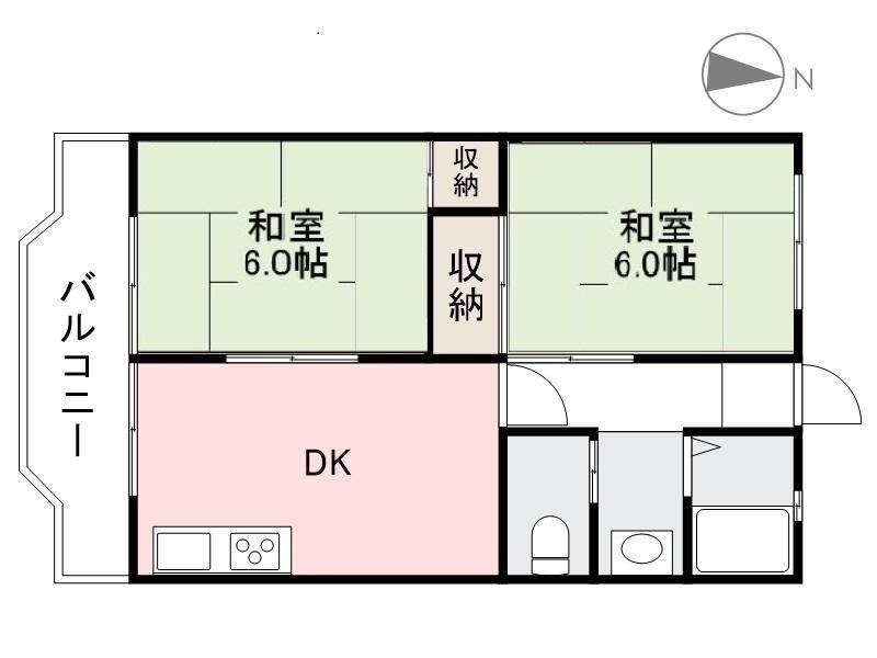 中山マンション(2DK/3階)の間取り写真