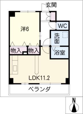 コンフォート(1LDK/1階)の間取り写真