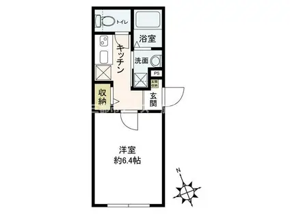 エスメラルダ大森(1K/2階)の間取り写真