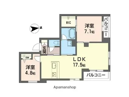 カイレアレジデンス(2LDK/3階)の間取り写真