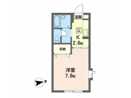 レーベンハイムS(1K/1階)の間取り写真