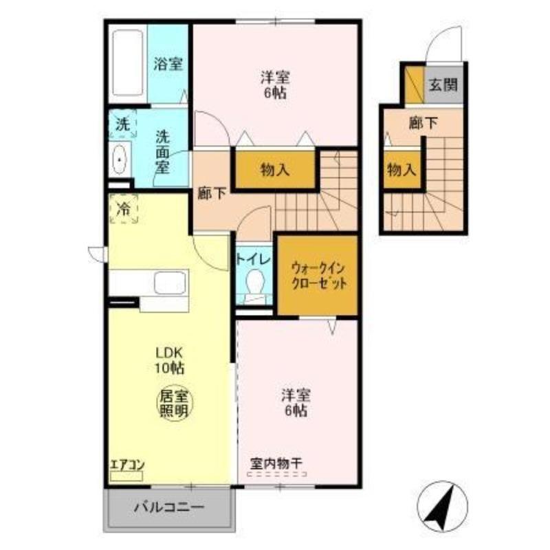 グラマードマレIII A(2LDK/2階)の間取り写真