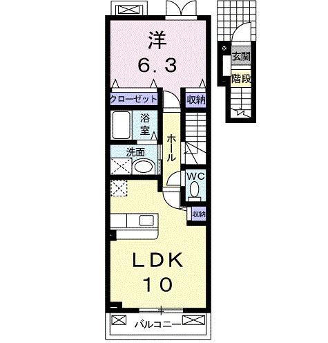 スターリーフォーレストB(1LDK/2階)の間取り写真
