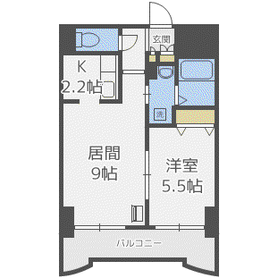 ティアラ資生館(1LDK/12階)の間取り写真