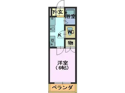 セピア237(1K/2階)の間取り写真