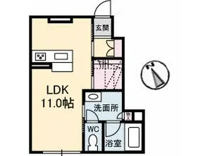 エクラシエ T(ワンルーム/1階)の間取り写真