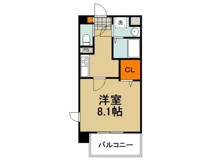 レフレール(1K/2階)の間取り写真