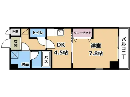 FELICIAうさぎ(1DK/6階)の間取り写真