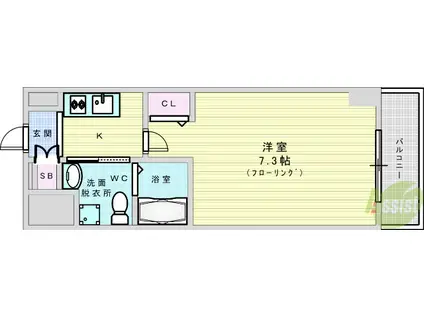 エグゼ新大阪南(1K/5階)の間取り写真