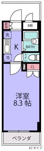 妙典ウッドベル壱番館(1K/3階)の間取り写真
