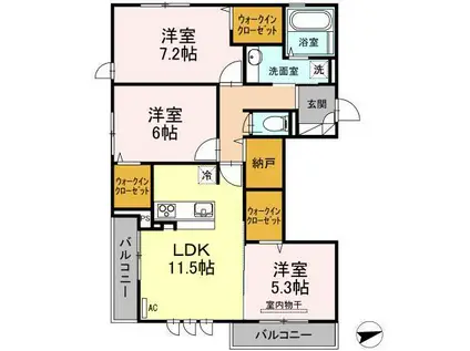 D-ROOM紗都(3DK/2階)の間取り写真