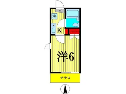 ベルメゾン(1K/1階)の間取り写真