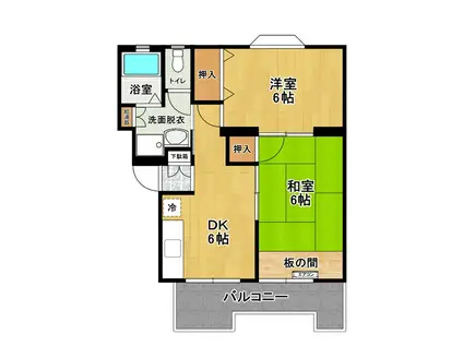 タウンライフ池田(2DK/2階)の間取り写真