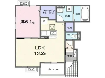 ルナ ドルチェ(1LDK/1階)の間取り写真