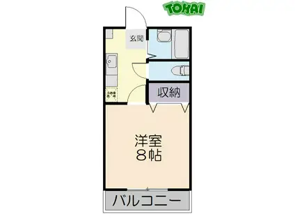 サンライズ都築 I(1K/2階)の間取り写真