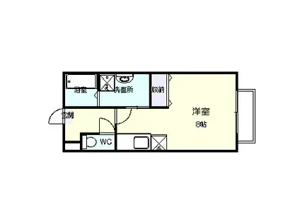 ダイナミックマンションII(1K/1階)の間取り写真