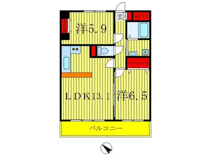 KS・WINHILLS(2LDK/2階)の間取り写真