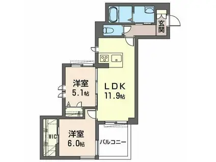 PAGE I HOUSE(2LDK/1階)の間取り写真