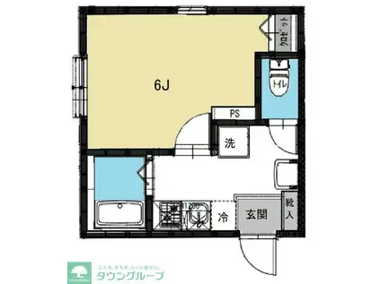 ホープアイランド(1K/1階)の間取り写真