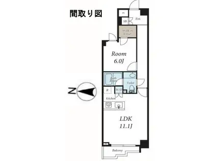 GRACE COURT SHIROKANE(1LDK/4階)の間取り写真