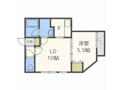 エミネンス南郷14(1LDK/3階)の間取り写真
