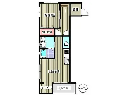 ユゥ&ミィ金山駅前G棟(1LDK/3階)の間取り写真