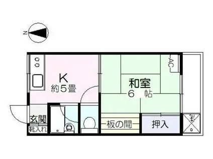 古谷ハウス(1DK/1階)の間取り写真